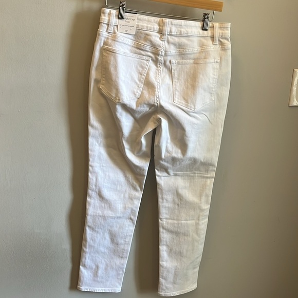 Talbots Straight Leg Jeans NWT White High Waist Full Length Size 6P Petite - Picture 6 of 11